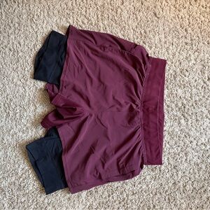 Lululemon Athletica Maroon and Black Bike Shorts
